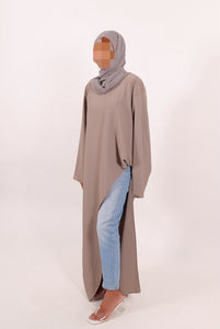 Robe asymétrique taupe