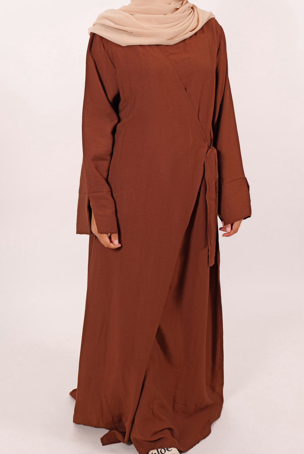 Robe portefeuille marron