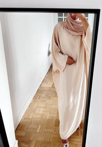 Abaya satinée beige